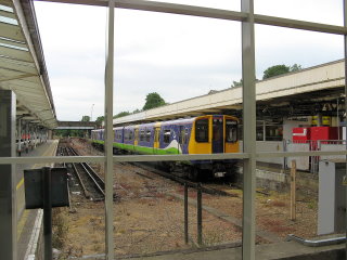 The first train in London, 2 blocks from our hotel.