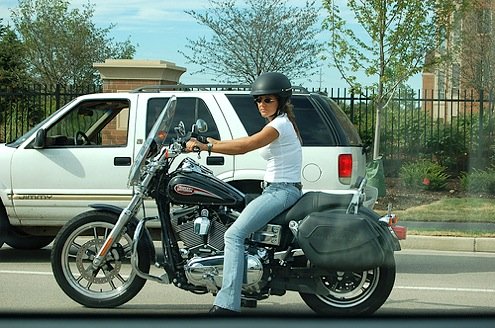 Woman On Harley