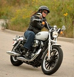 Woman Riding Harley